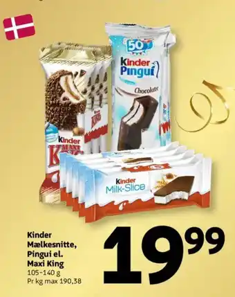 Løvbjerg Kinder Mælkesnitte, Pingui el. Maxi King tilbud
