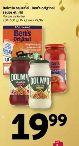 Løvbjerg Dolmio sauce el. Ben's original sauce el. ris tilbud
