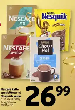 Løvbjerg Nescafé kaffe specialiteter el. Nesquick kakao tilbud