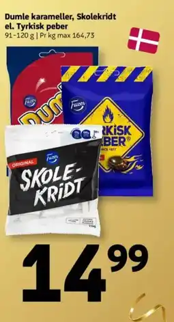 Løvbjerg Dumle karameller, Skolekridt el. Tyrkisk peber tilbud