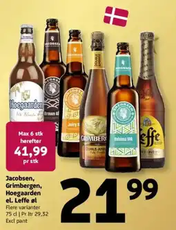 Løvbjerg Jacobsen, Grimbergen, Hoegaarden el. Leffe øl tilbud