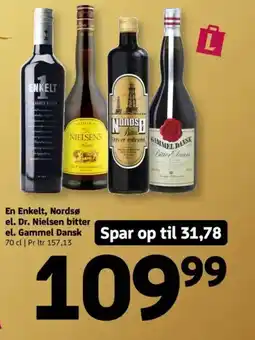 Løvbjerg En Enkelt, Nordsø el. Dr. Nielsen bitter el. Gammel Dansk tilbud