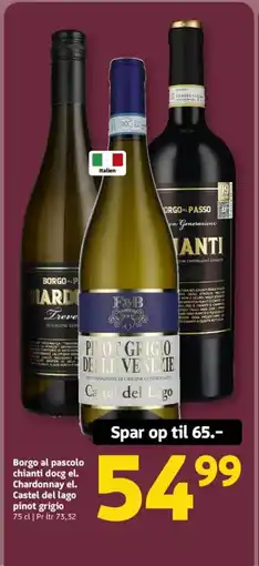 Løvbjerg Borgo al pascolo chianti docg el. Chardonnay el. Castel del lago pinot grigio tilbud