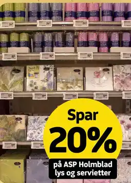 Løvbjerg På ASP Holmblad lys og servietter tilbud