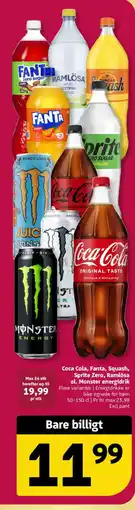 Løvbjerg Coca Cola, Fanta, Squash, Sprite Zero, Ramlösa el. Monster energidrik tilbud