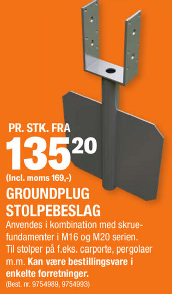 Groundplug Stolpebeslag