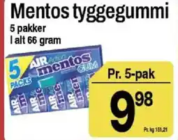 ABC Lavpris Mentos tyggegummi tilbud