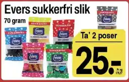 ABC Lavpris Evers sukkerfri slik tilbud