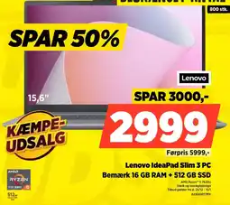 Power Lenovo IdeaPad Slim 3 PC 82XQ00T7MX tilbud