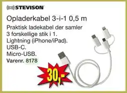 Harald Nyborg Opladerkabel 3-i-1 0,5 m tilbud