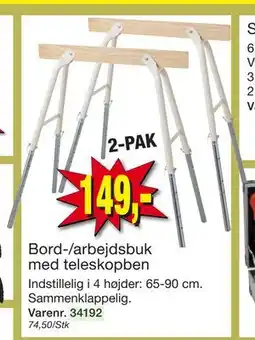 Harald Nyborg Bord-/arbejdsbuk med teleskopben tilbud