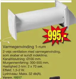 Harald Nyborg Varmegenvinding 1-rum tilbud