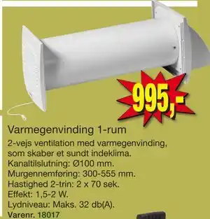 Harald Nyborg Varmegenvinding 1-rum tilbud