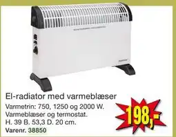 Harald Nyborg El-radiator med varmeblæser tilbud