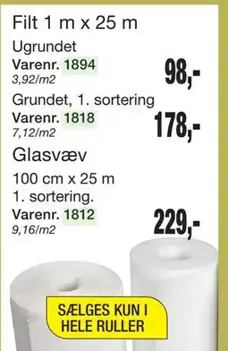 Harald Nyborg Filt 1 m x 25 m tilbud