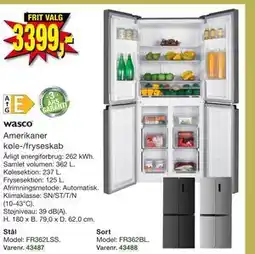 Harald Nyborg Amerikaner køle-/fryseskab tilbud