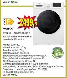 Harald Nyborg Vaske-Tørremaskine tilbud