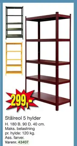 Harald Nyborg Stålreol 5 hylder tilbud