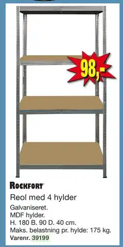 Harald Nyborg Reol med 4 hylder tilbud