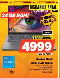 Power Lenovo IdeaPad Slim 3 83K0005XMX tilbud