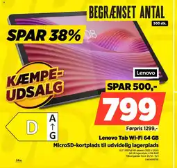 Power Lenovo Tab Wi-Fi 64 GB ZAEH0167SE tilbud