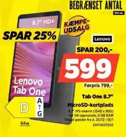 Power Lenovo Tab One 8.7" ZAF00255SE tilbud