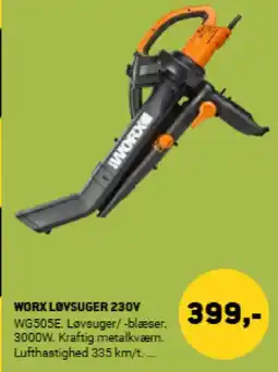 XL-BYG Worx løvsuger 230v tilbud