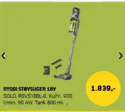 XL-BYG Ryobi støvsuger 18v tilbud