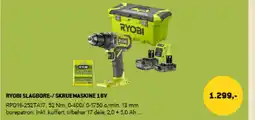 XL-BYG Ryobi slagbore-/ skruemaskine 18v tilbud