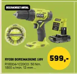 XL-BYG Ryobi boremaskine 18v tilbud