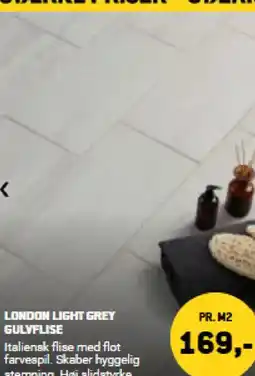 XL-BYG London light grey gulvflise tilbud