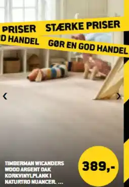 XL-BYG Timberman wicanders wood argent oak korkvinylplank i naturtro nuancer. ... tilbud
