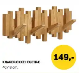 XL-BYG Knagerække i egetræ tilbud