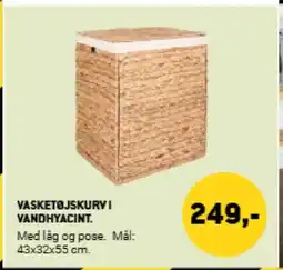 XL-BYG Vasketøjskurvi vandhyacint. tilbud