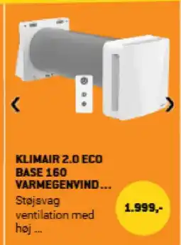 XL-BYG Klimair 2.0 eco base 160 varmegenvind... tilbud