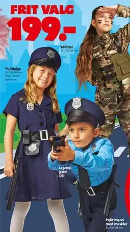 Fætter BR Børnekostumer - Politipige / Politimand / Militær tilbud