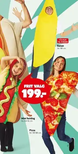 Fætter BR Banan, Mini hotdog eller Pizza tilbud