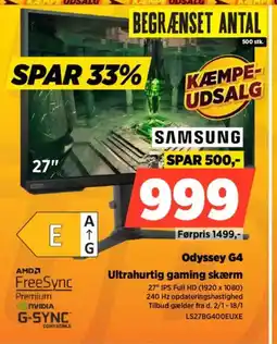 Power SAMSUNG Odyssey G4 LS27BG400EUXE tilbud