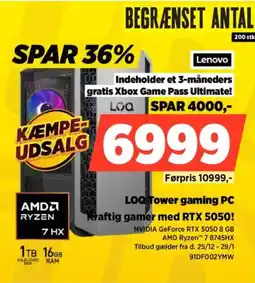 Power Lenovo LOQ Tower gaming PC 91DF002YMW tilbud