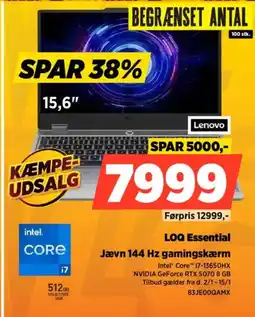 Power Lenovo LOQ Essential 83JE0OQAMX tilbud