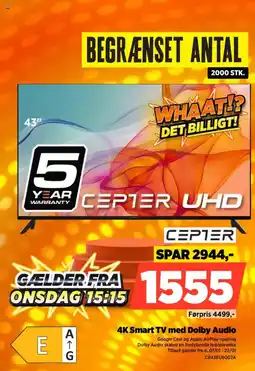 Power CEPTER 4K Smart TV med Dolby Audio CR43EU6002A tilbud