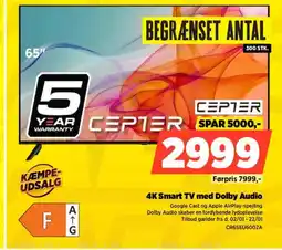 Power CEPTER 4K Smart TV med Dolby Audio CR65EU6002A tilbud