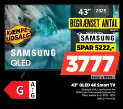 Power SAMSUNG 43" QLED 4K Smart TV TQ43Q7FAAUXXC tilbud