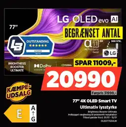 Power LG 77" 4K OLED Smart TV OLED77G54LW tilbud