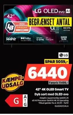 Power LG 42" 4K OLED Smart TV OLED42C54LA tilbud
