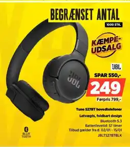 Power JBL Tune 527BT hovedtelefoner JBLT527BTBLK tilbud