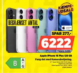 Power Apple iPhone 16 Plus 128 GB IP16PL128GBLK tilbud