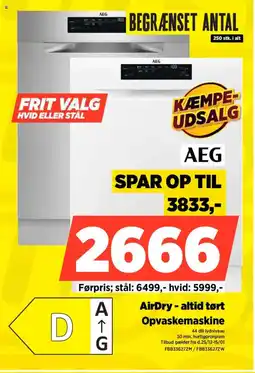 Power AEG Opvaskemaskine FBB33627ZM/FBB33627ZW tilbud