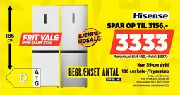 Power Hisense 186 cm køle-/fryseskab RB390N4CWD1/RB390N4CCD2 tilbud