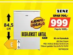 Power SENZ 85 cm fryseskab SEFR85EW tilbud